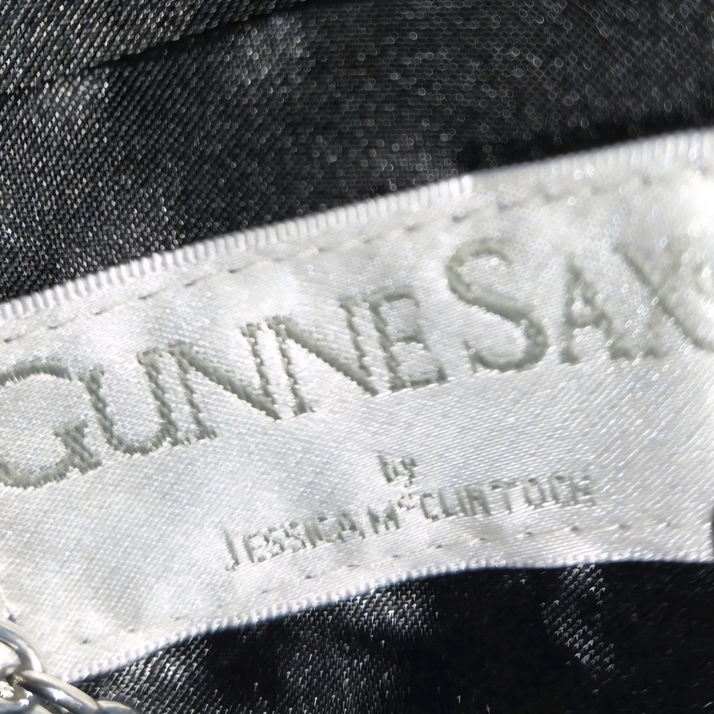 Gunne Sax by Jessica McClintock Black Dress Purse with Removable Chain Vintage - Picture 12 of 12